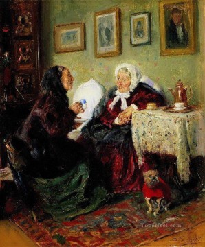 Russian Painting - tete a tete 1909 Vladimir Makovsky Russian